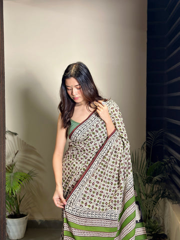 Mandana Bagru Handblocked Saree