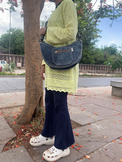 Denim Luna Hobo Bag