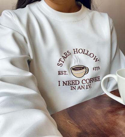 White Embroidered Sweatshirt