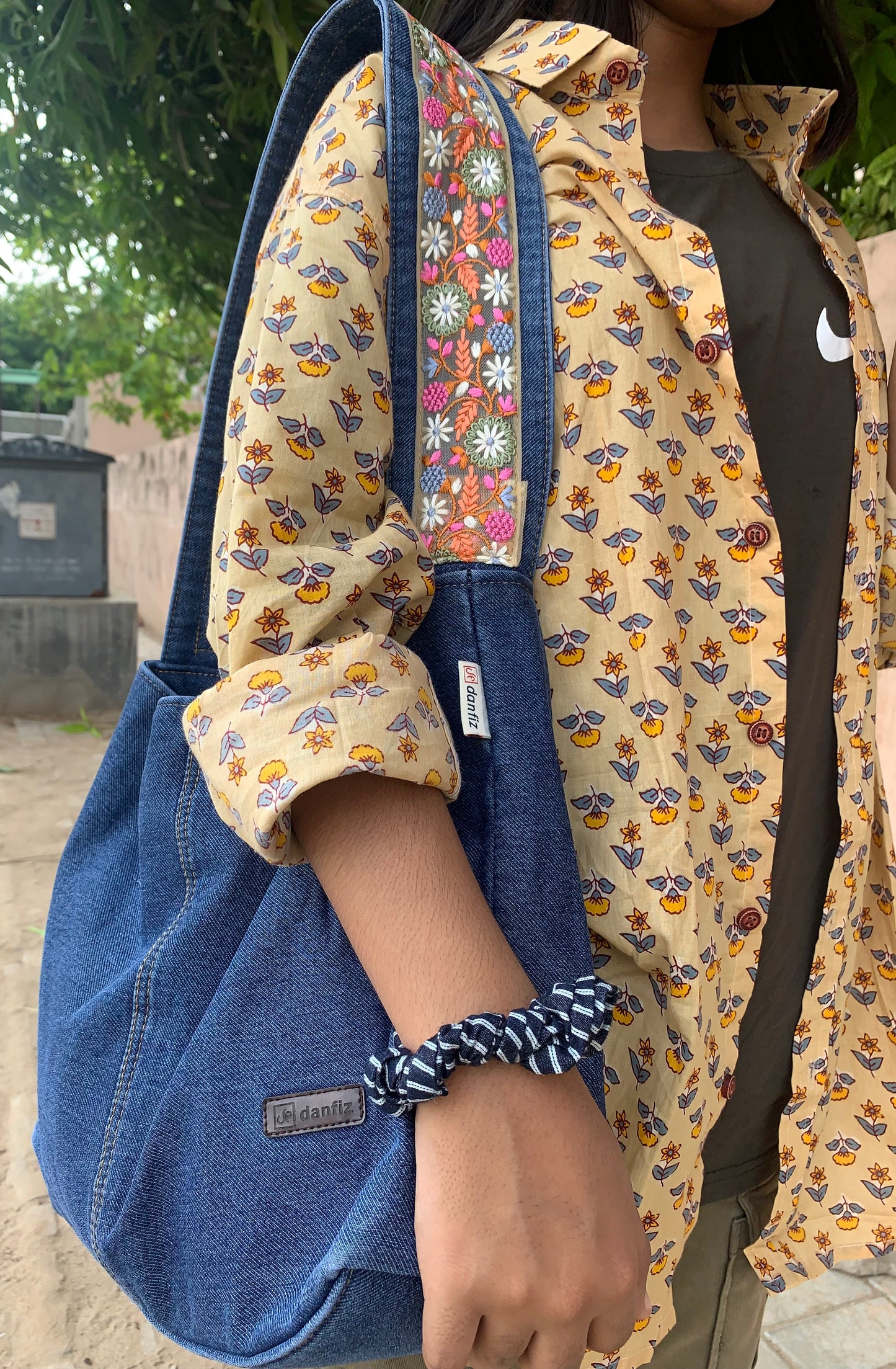 Swift Sack Denim Shoulder Bag