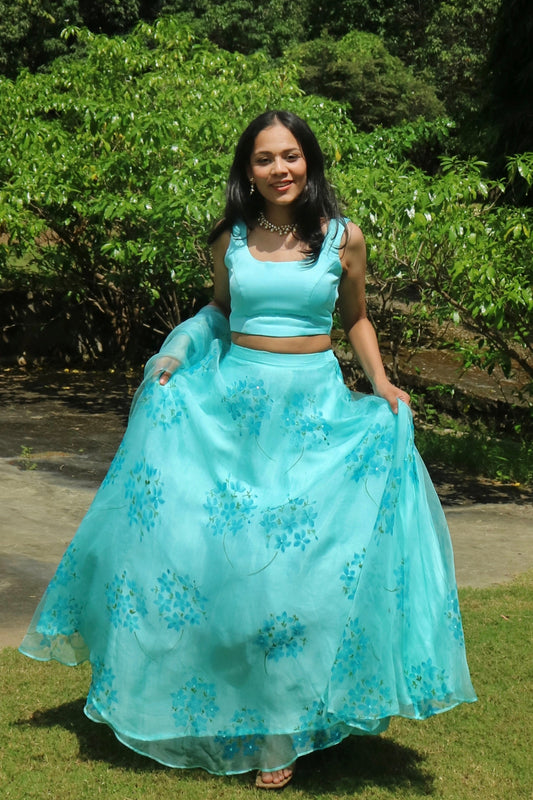 Hydrangea Lehenga