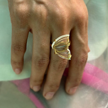 Butterfly Clear Quartz Ring