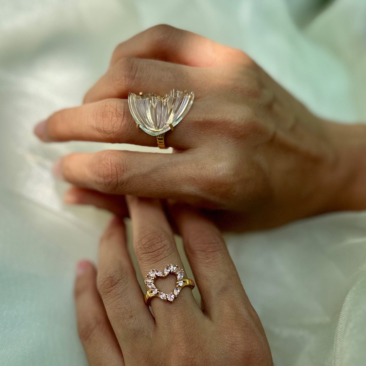 Butterfly Clear Quartz Ring