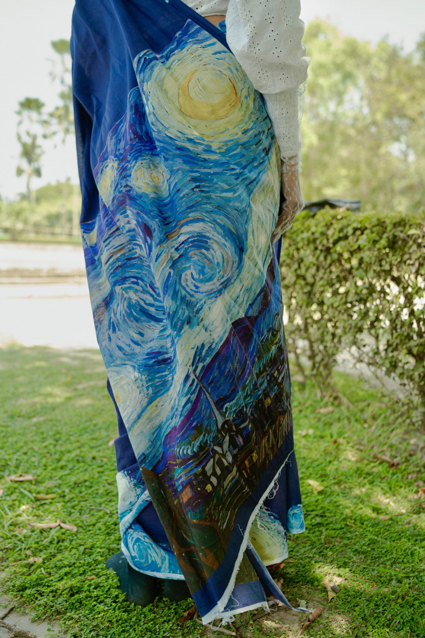 Starry Night Mul Cotton Saree