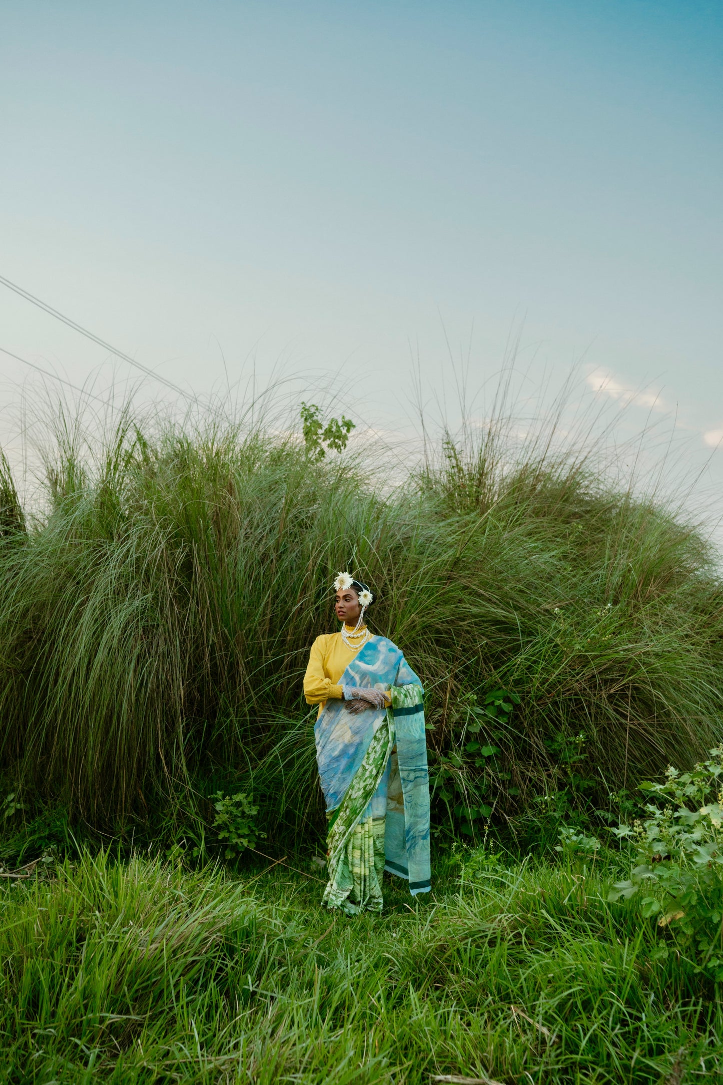 Wheat Field x Van Gogh's Self Portrait Saree Mul Cotton Saree