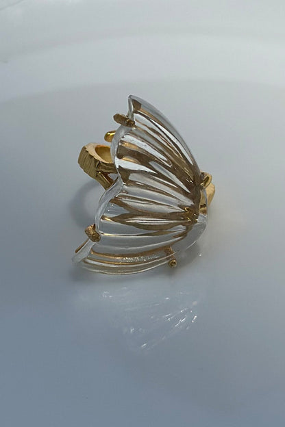 Butterfly Clear Quartz Ring