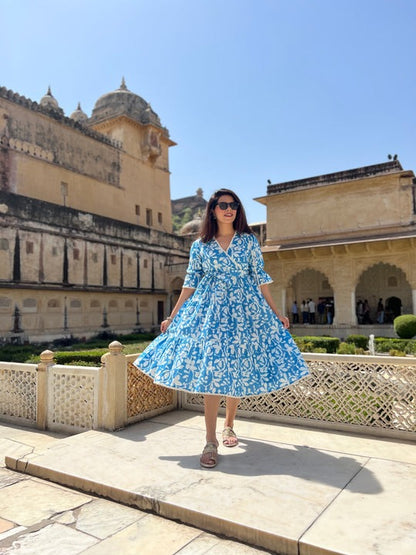 Floral Print Puff Sleeve Dress