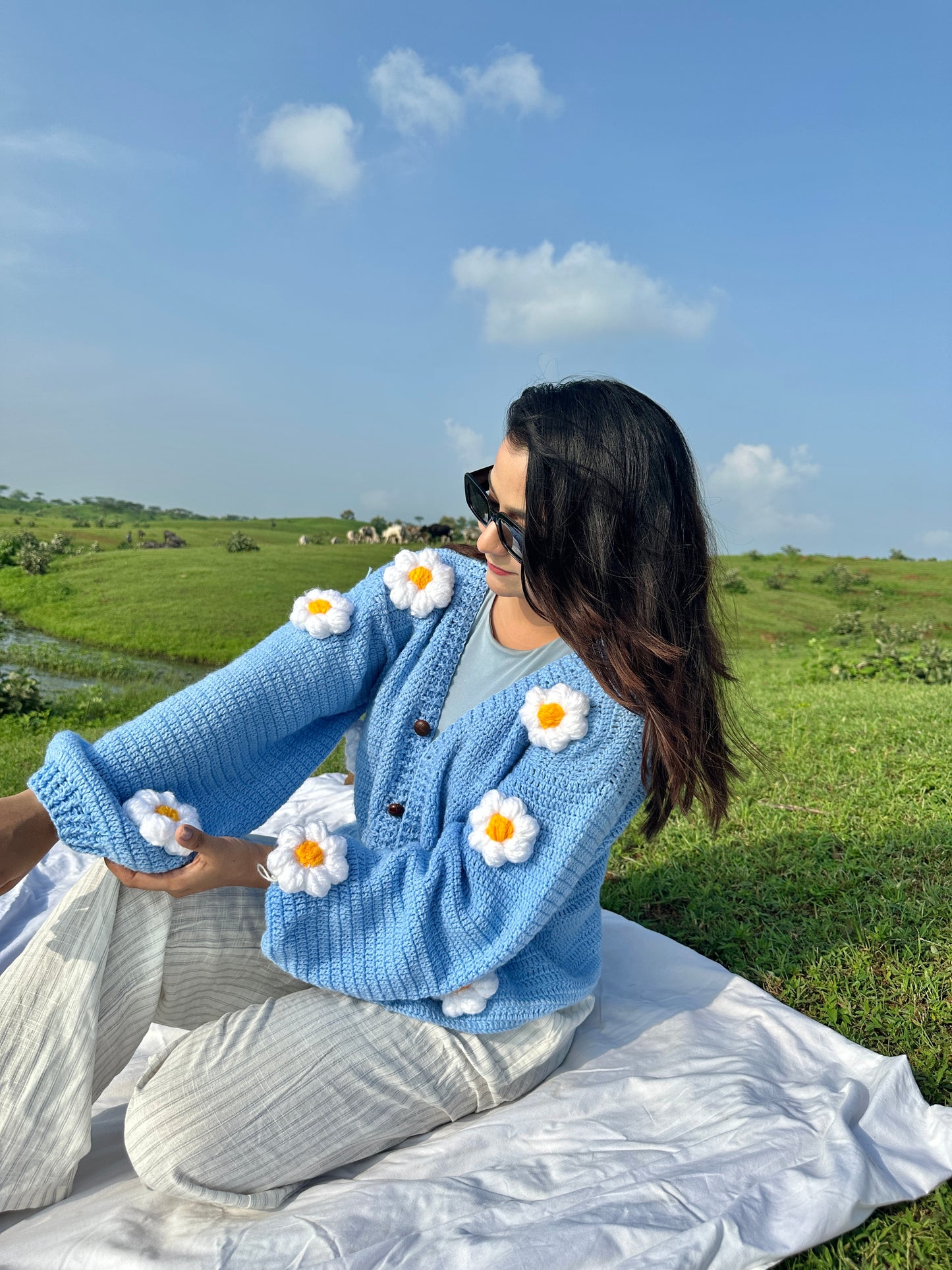 Handmade Chunky Daisy Cardigan