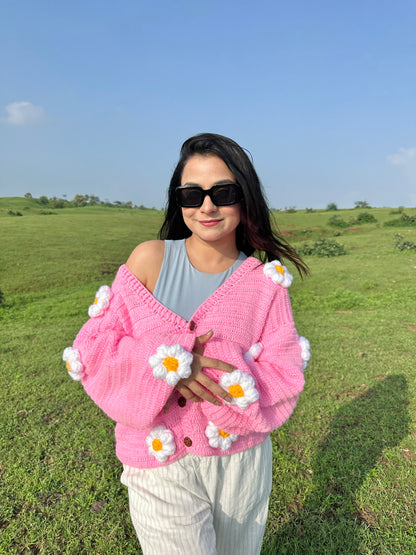 Handmade Chunky Daisy Cardigan