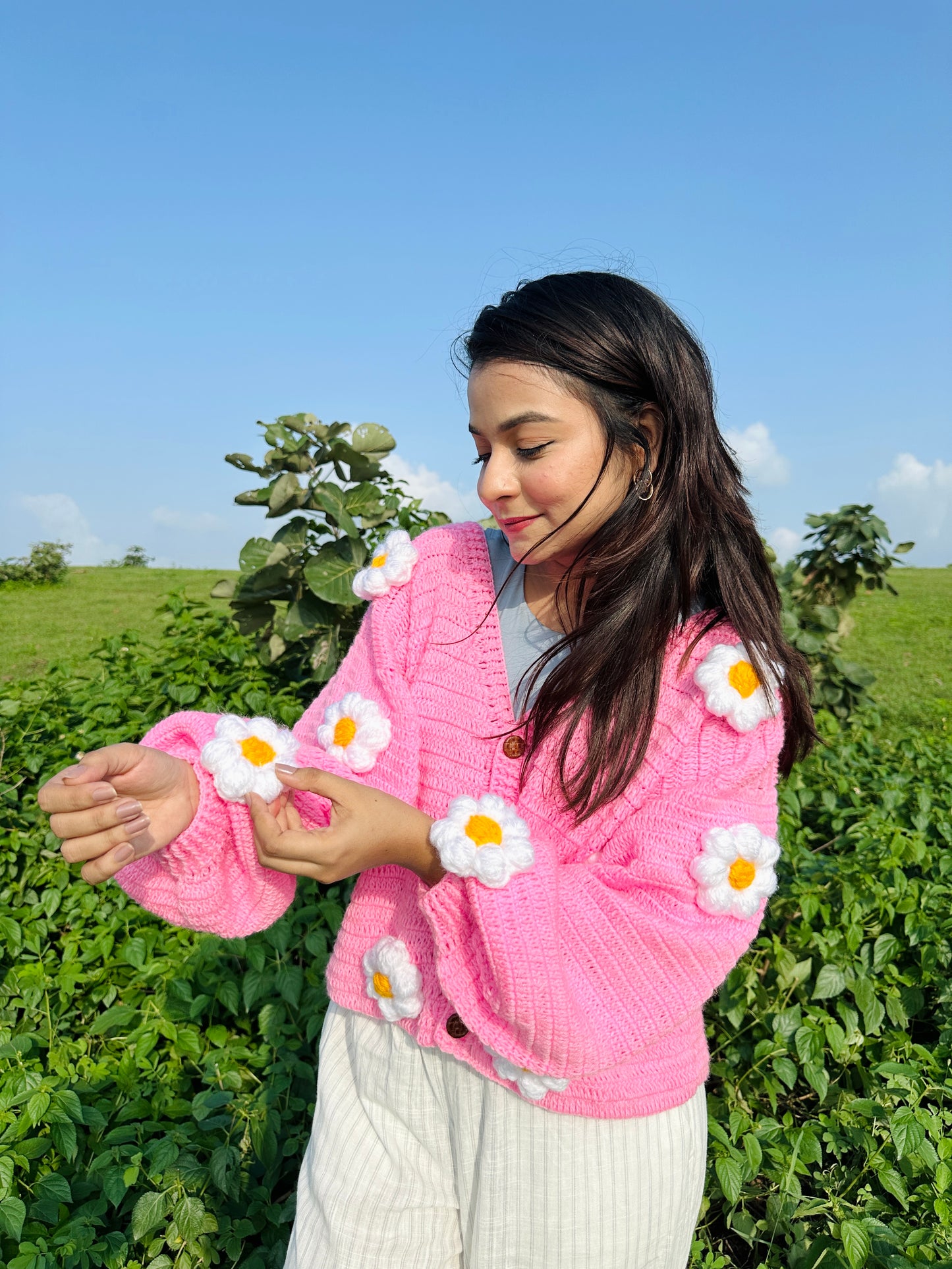 Handmade Chunky Daisy Cardigan