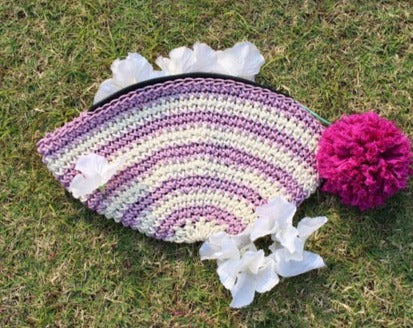 Lavender & White Striper Pouch