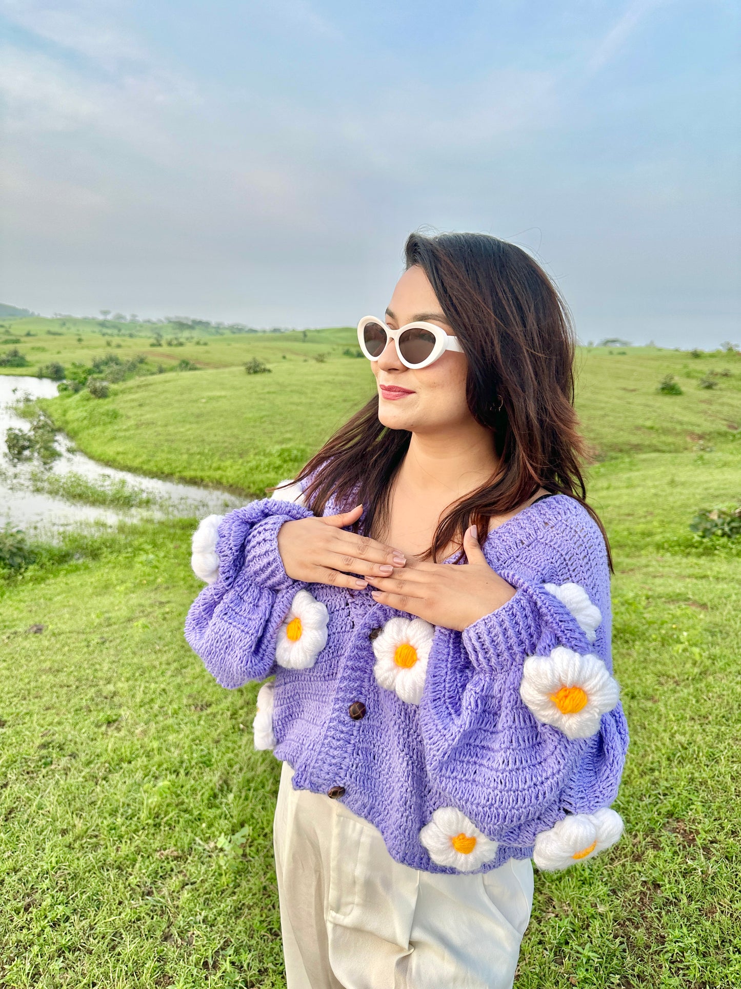 Handmade Chunky Daisy Cardigan