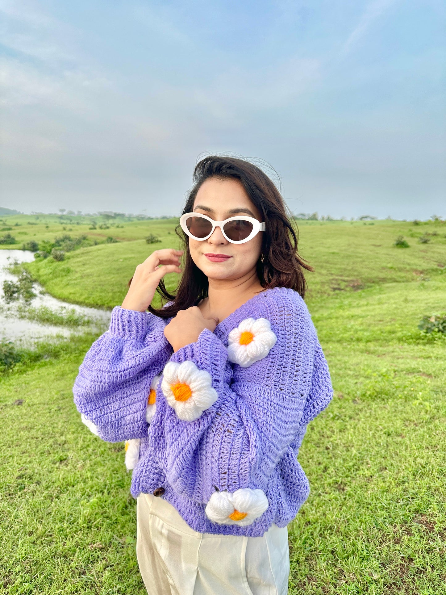 Handmade Chunky Daisy Cardigan