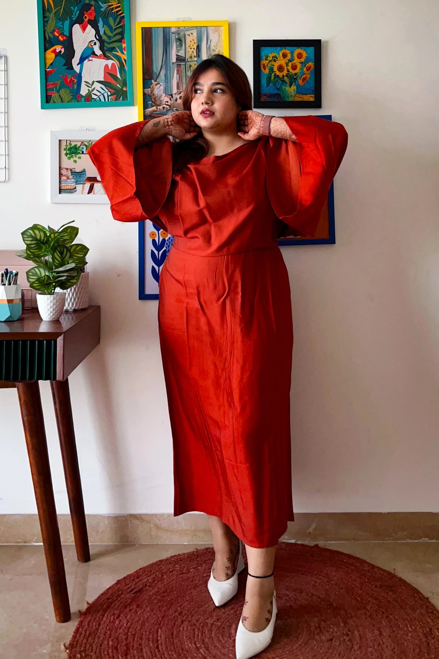 Dahan Dress with Kimono Style Sleeves