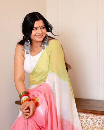 Pink Tie and Dye Saree