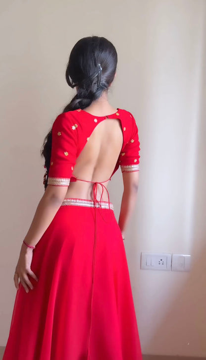 Devi Red Lehenga Set