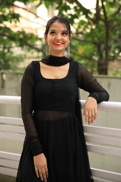 Himadri Black Anarkali Suit