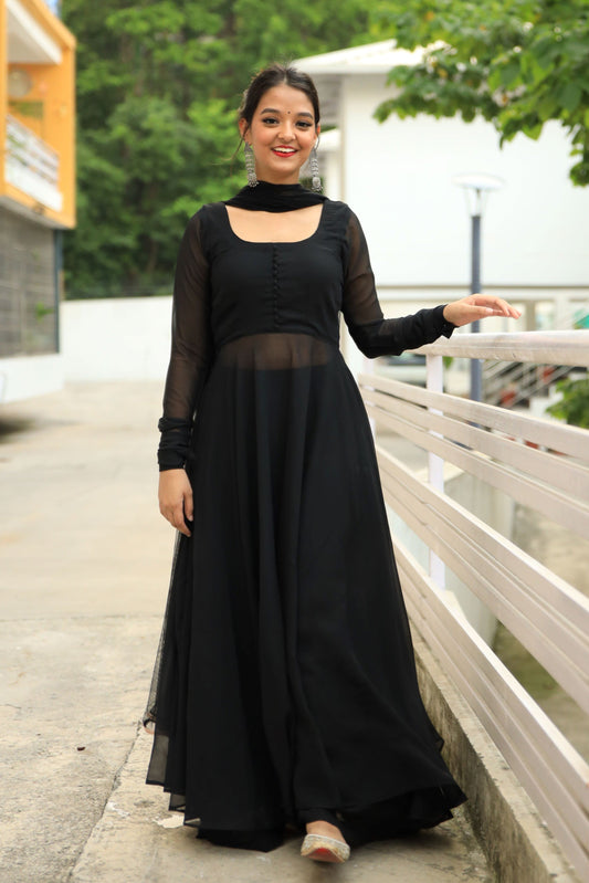 Himadri Black Anarkali Suit