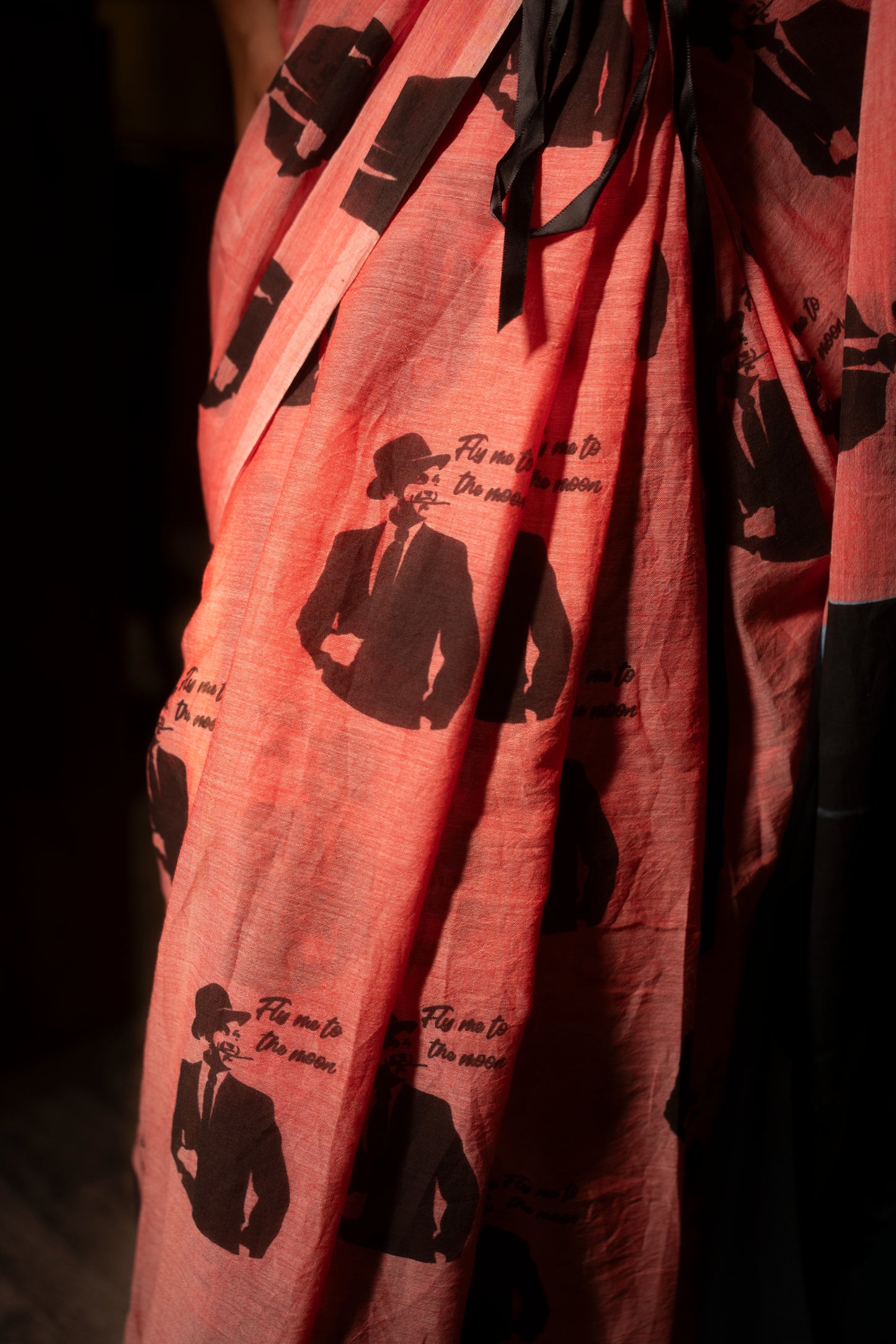 Frank Sinatra Pink Cotton Saree