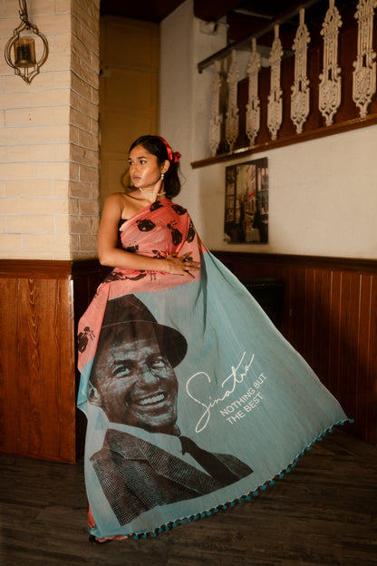 Frank Sinatra Pink Cotton Saree