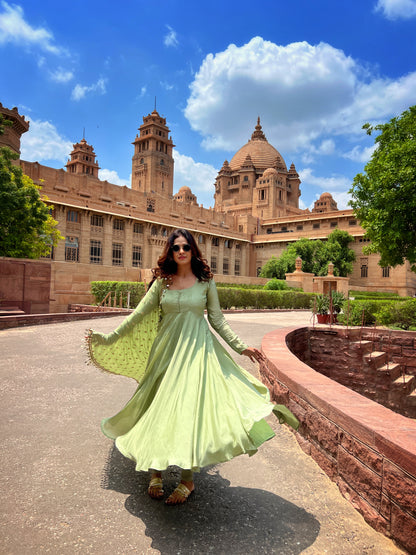 Rubab Pista Green Suit