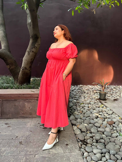 Camellia Off- shoulder Maxi Dress