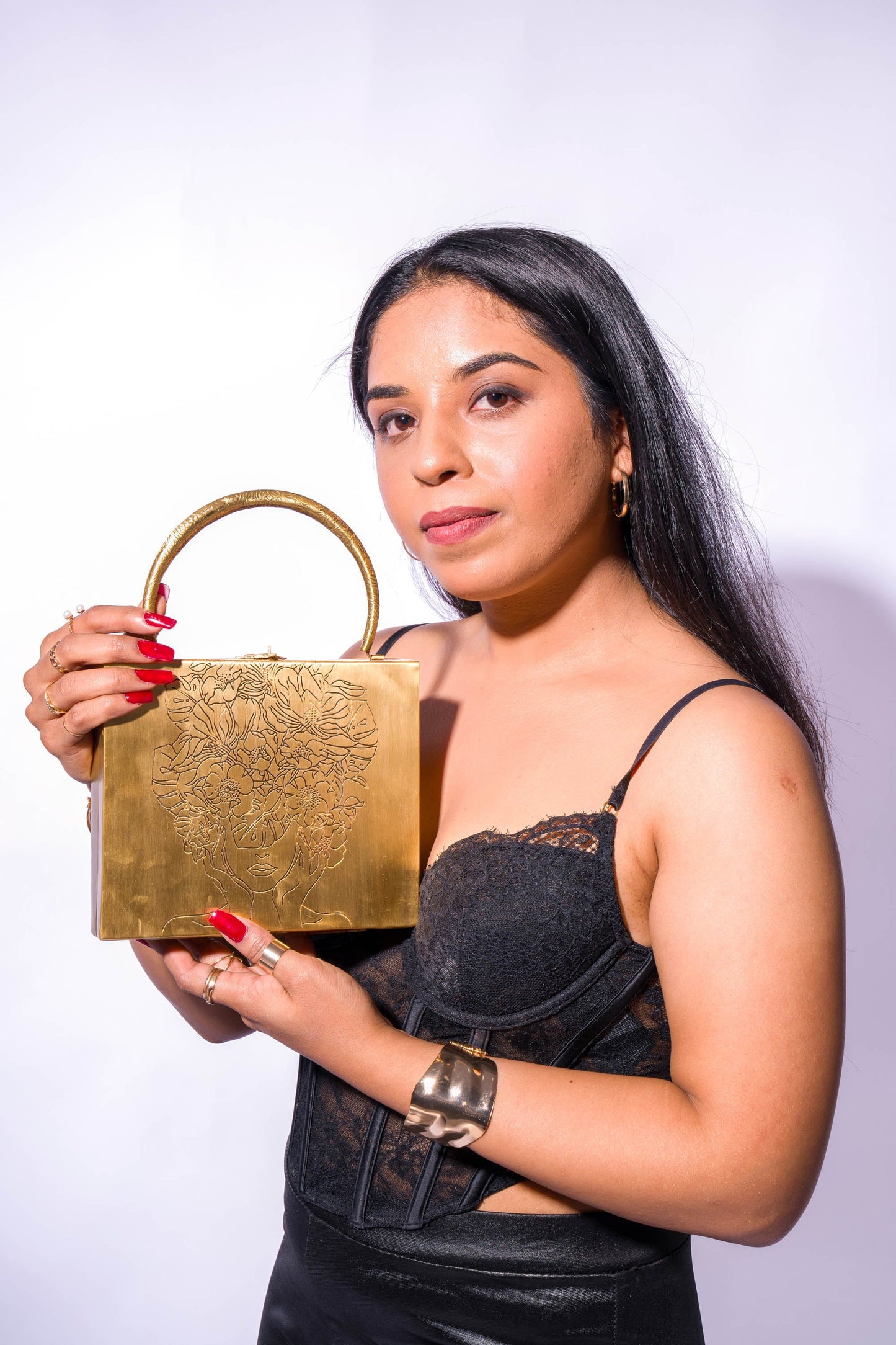 Aafreen Square Diva Brass Bag