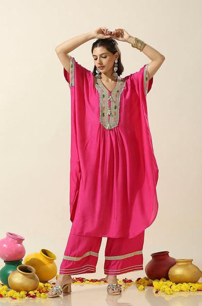 Raas Solid Batwing Sleeves Two Piece Set