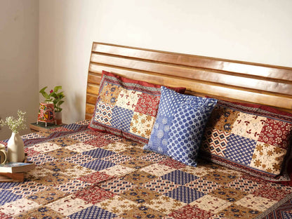 Kalamkari Patch Print Double Bed Bedsheet