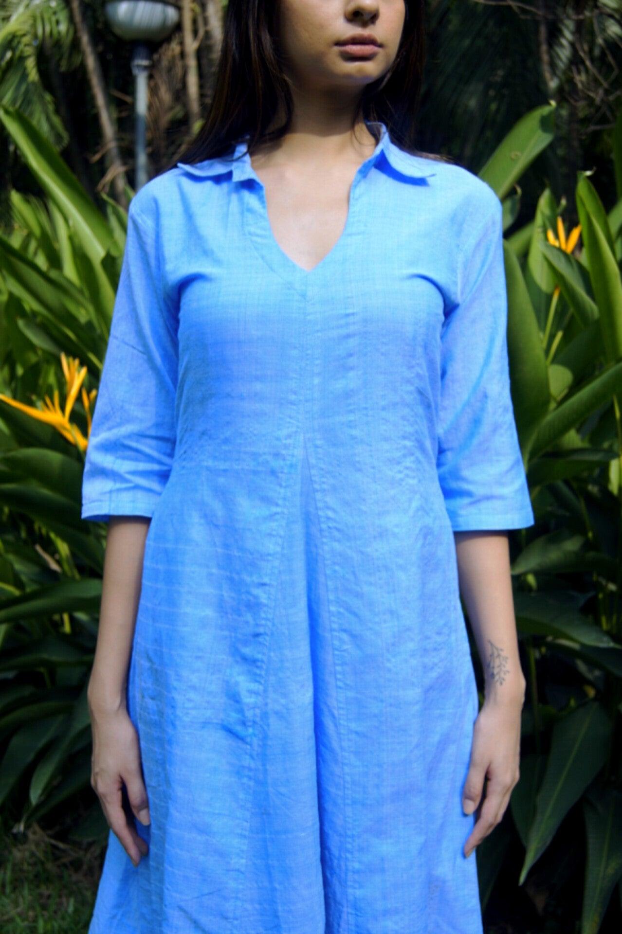 Handwoven Cotton Collared Picnic Dress