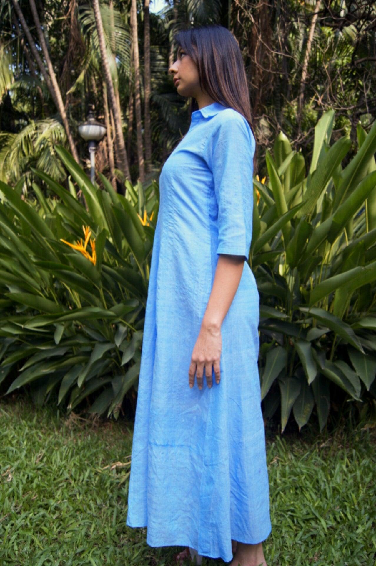 Handwoven Cotton Collared Picnic Dress