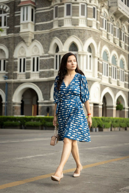 Bali Indigo Cotton Wrap Dress