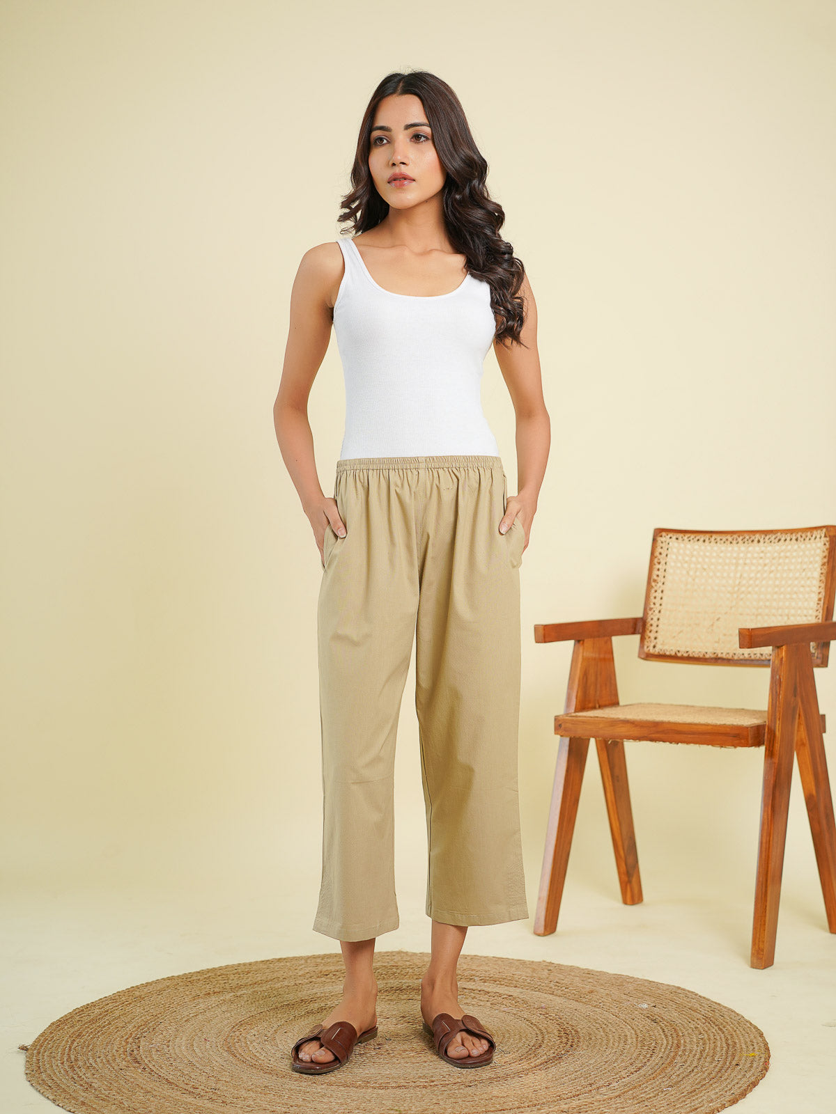 Ankle Length Pant Brown