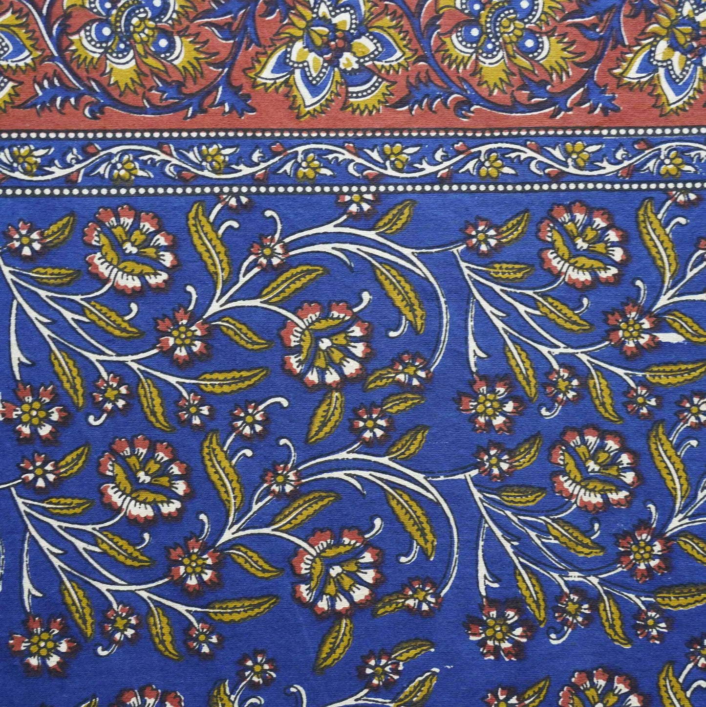 Kalamkari Blue - Bedsheet (108x108 Inches)