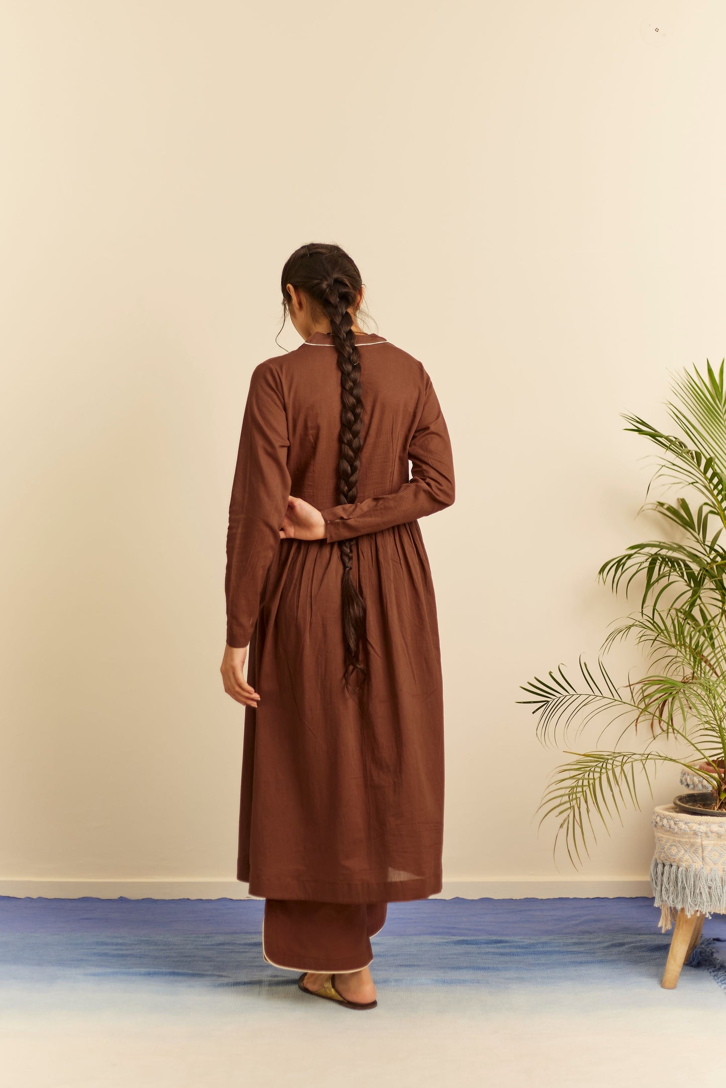 Avni Brown Cotton Kurta Set