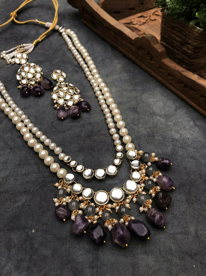 Kundan Long Layered Necklace Set