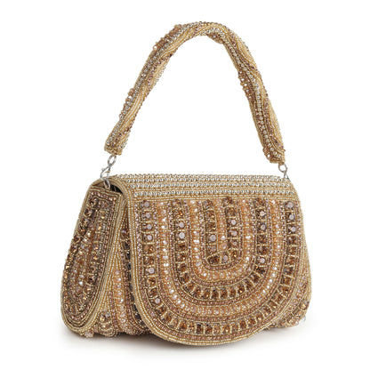 Gold Rush Embroidered Flap Bag