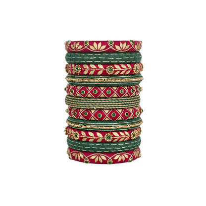 Manushi Red & Green Bangle Set