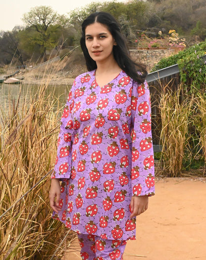 Love Bug Kurta Pyjama - Soft Cotton Co-ord Set