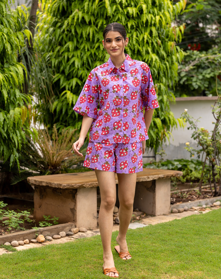 Love Bug Shortees - Soft Cotton Shirt & Shorts Set