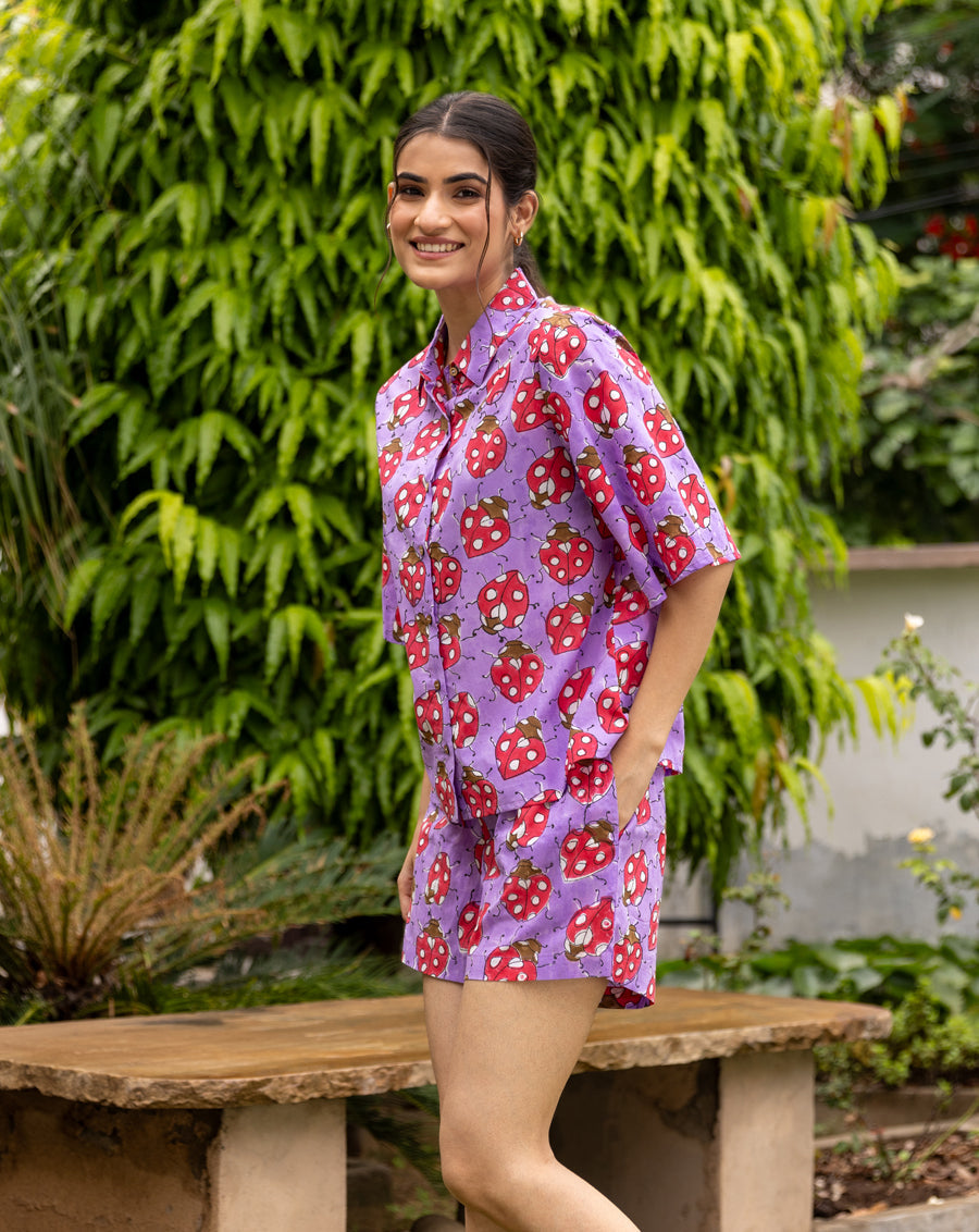 Love Bug Shortees - Soft Cotton Shirt & Shorts Set