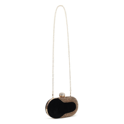 Shadow Oval Stud Black Clutch