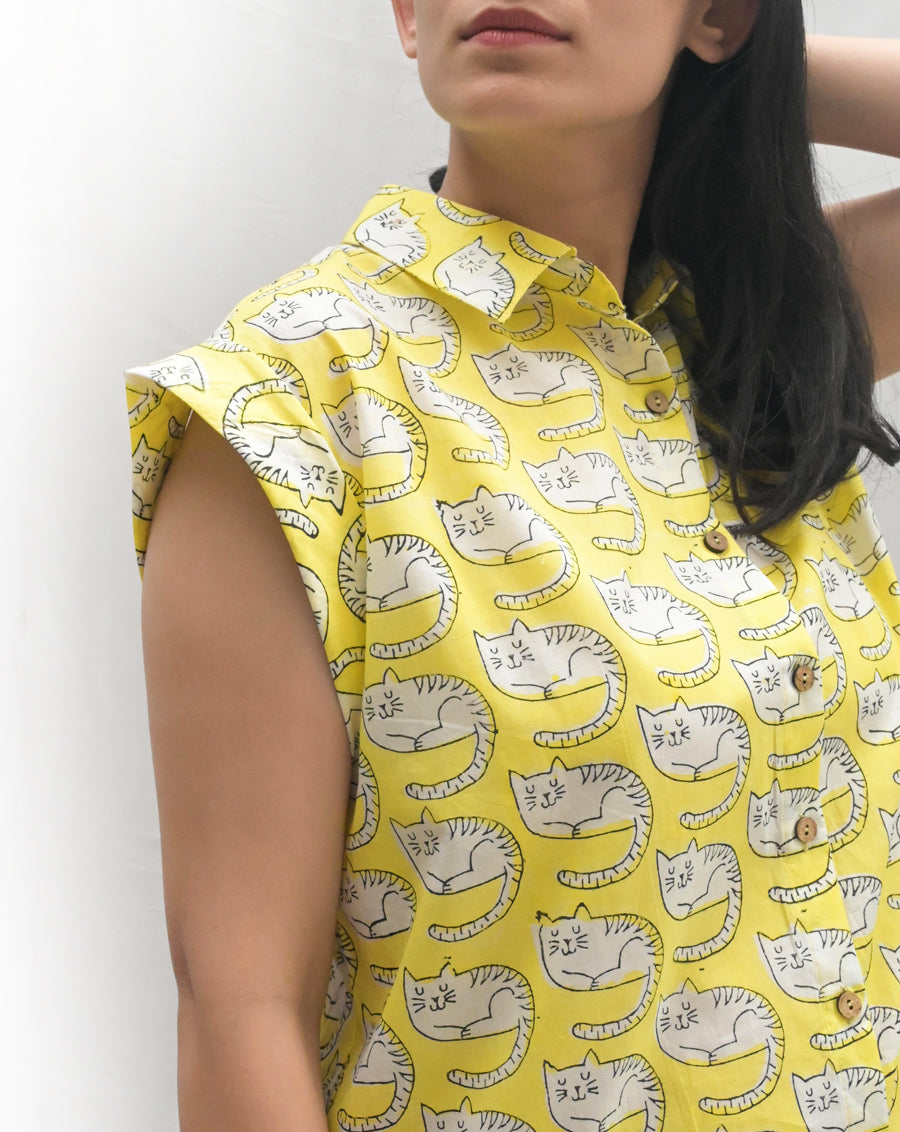 Meow Shortees - Cat Motif Soft Cotton Loungewear