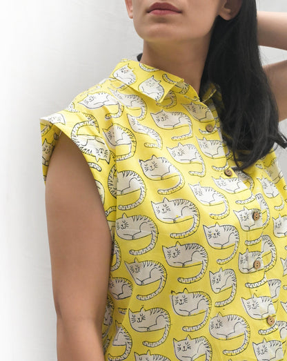 Meow Shortees - Cat Motif Soft Cotton Loungewear