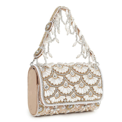 Pearl Accent Flap Bag