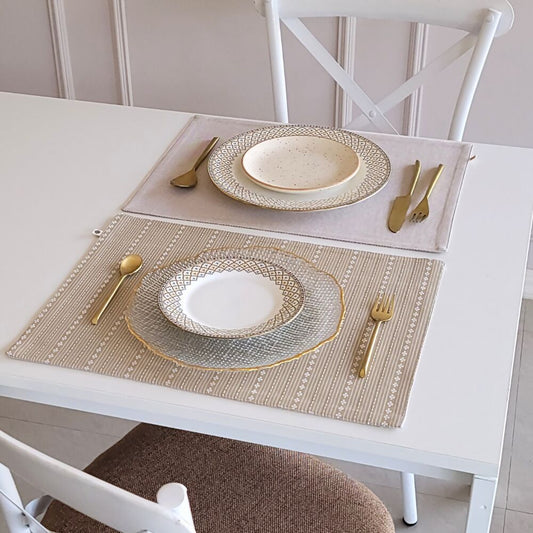 Woven Desert Sand Wipeable & Reversible Cotton Placemats