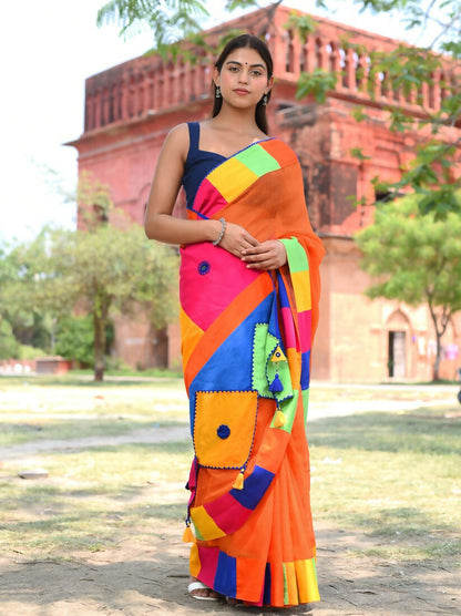 पतंग Orange Saree