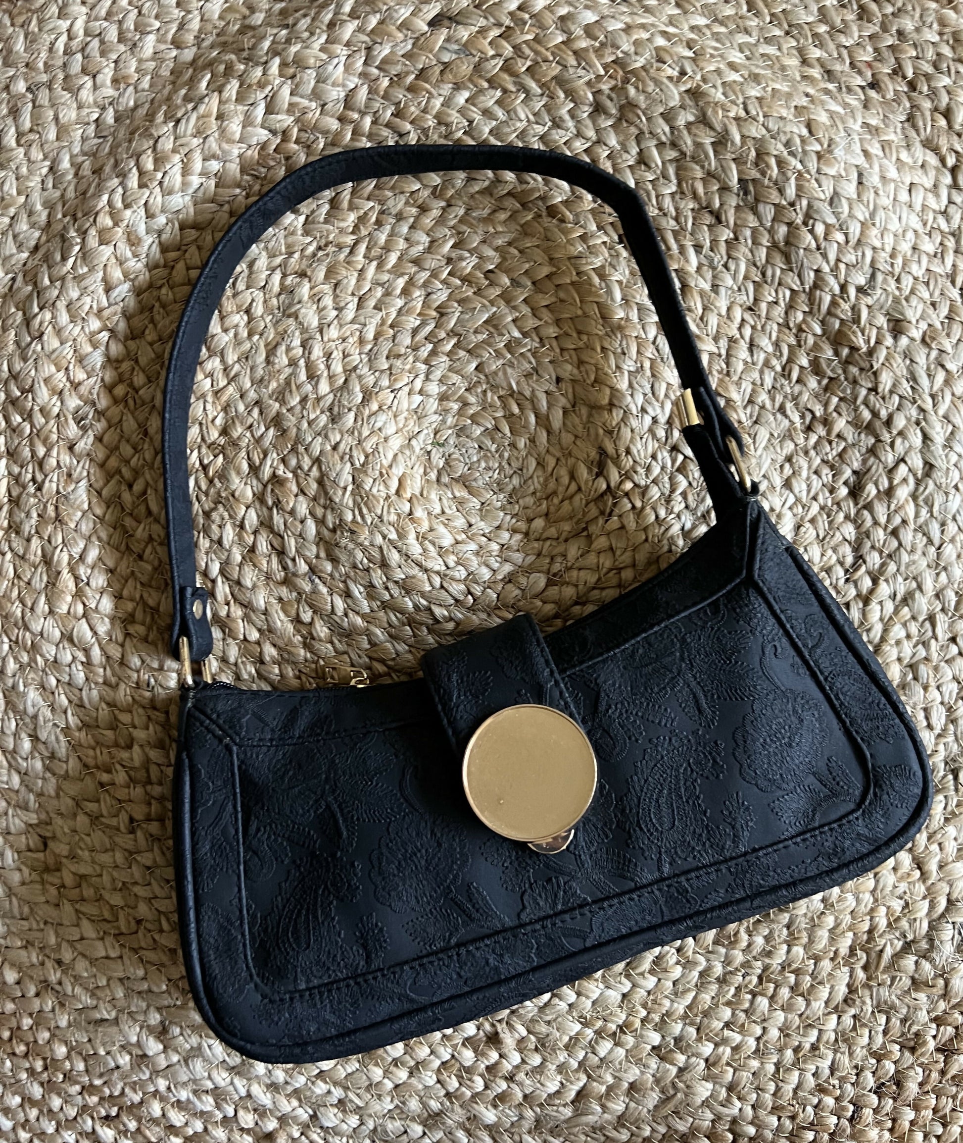 Black Baguette Bag