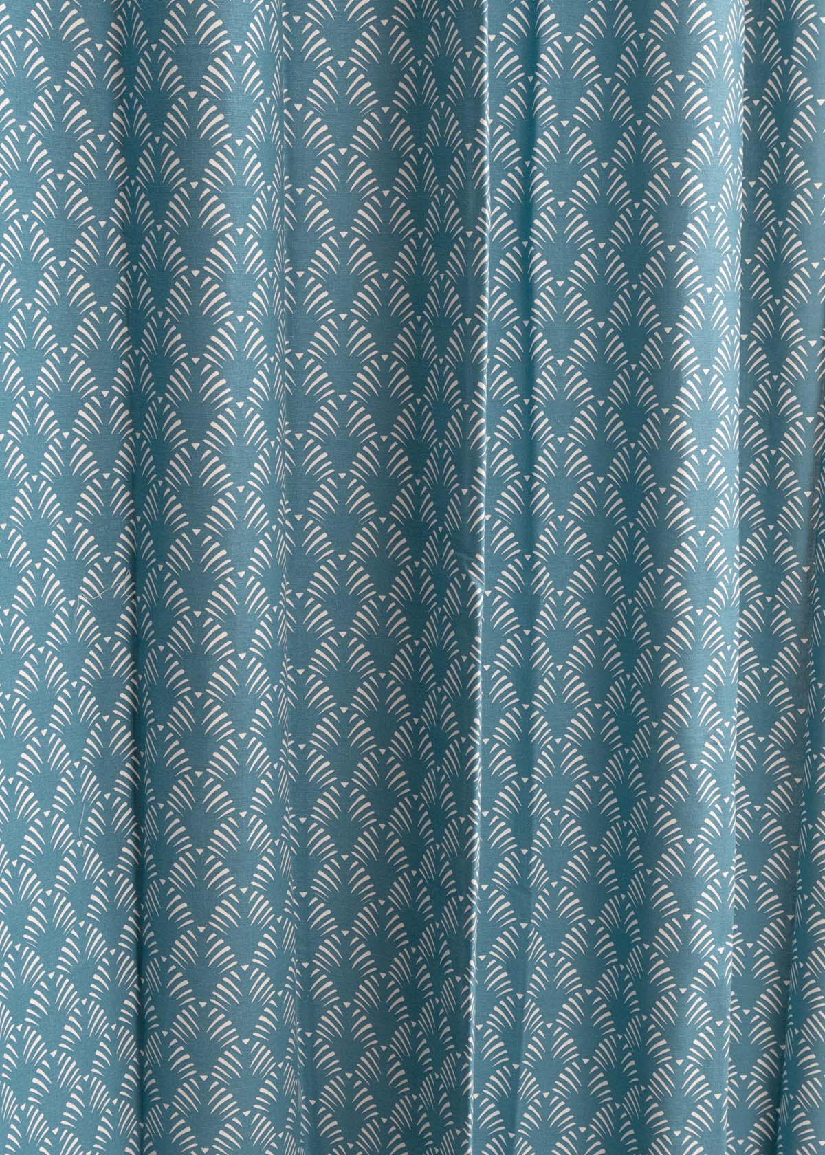 Room Darkening - Pergola Cotton Geometric Indigo Curtain