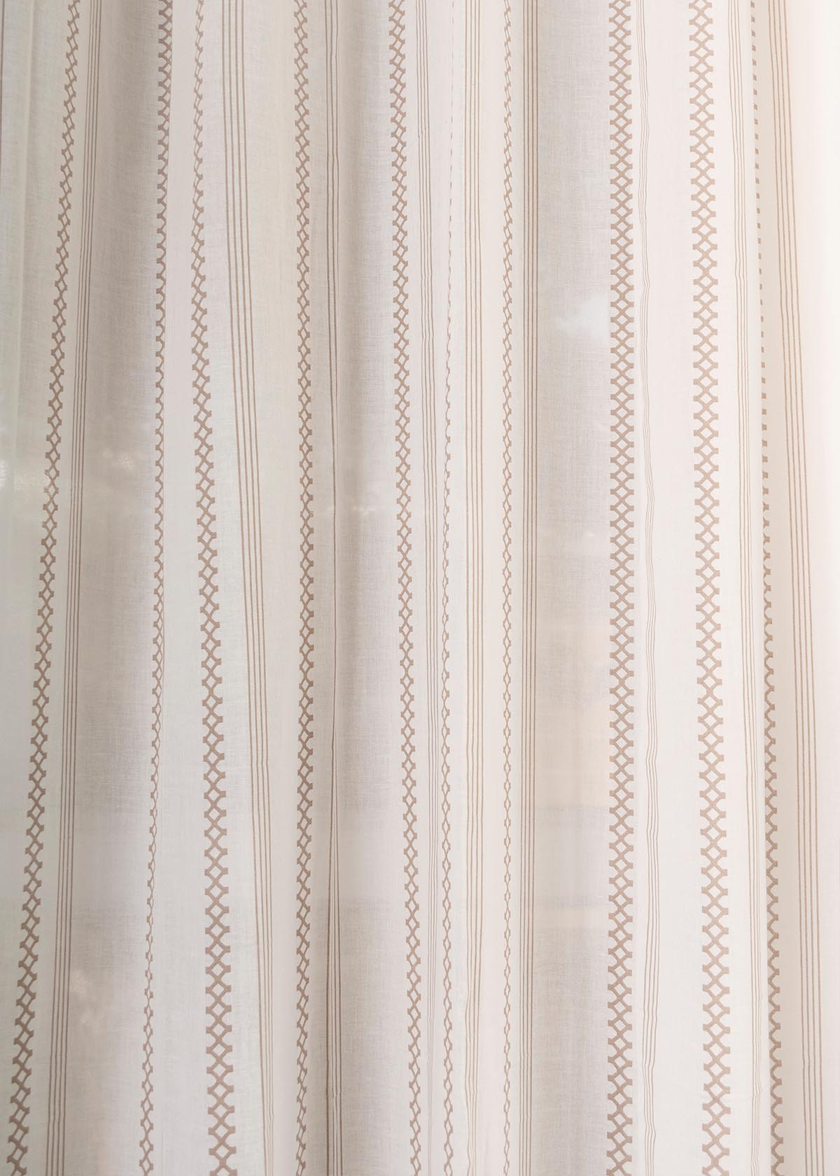 Light Filtering - Grey Picket Fence Cotton Sheer Curtain